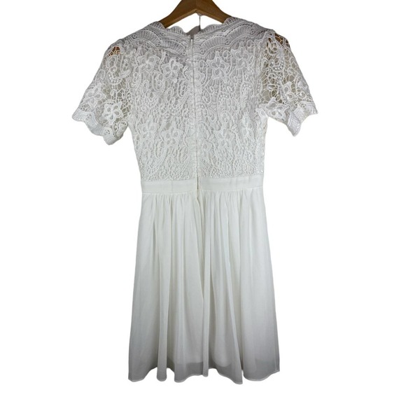 Lulus Size XS White Crochet Lace Chiffon Party Dress - Picture 6 of 6